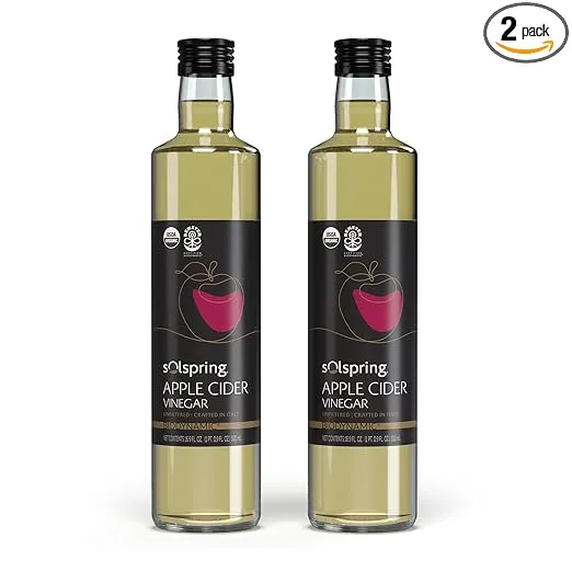 Dr. Mercola Solspring Biodynamic Organic Apple Cider Vinegar, 2 Bottles (16.90 fl oz), non GMO, Gluten Free, Soy Free, USDA Organic, Organic Demeter Certified