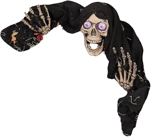 Fun Express 18" LED Skeleton Ground Breaker for Halloween Outdoor Home Decor, Light Up Spooky Decorations