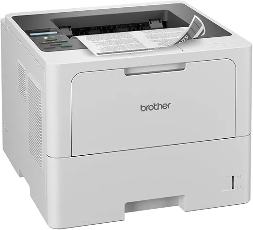 Brother HL-L6210DW Laserdrucker schwarz weiß (A4, 50 Seiten/Min., 1.200x1.200 DPI, LAN, WLAN, Duplex, 520 Blatt Papierkassette) weiß/grau