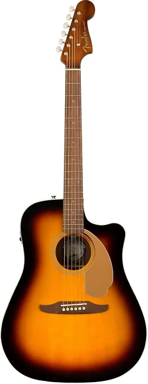 Fender Redondo Player Acoustic Guitar, with 2-Year Warranty, Sunburst, Walnut Fingerboard