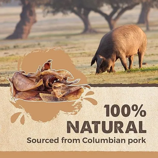 Mighty Paw Half Pig Ears for Dogs - All Natural Single Ingredient Natural Dog Ear Treat - Better Than Rawhide Snacks for Puppies - A Better Treat Dog Bone Alternative for Medium and Large Dogs