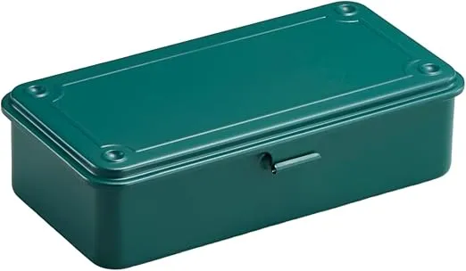 TOYO Steel Tool Box T-190 AG (Antique Green) H7.99×W4.29×D2.20inch Steel Trunk For Pegs, Metal fittings, Pen, Accessory, And Utility Knife Made In Japan