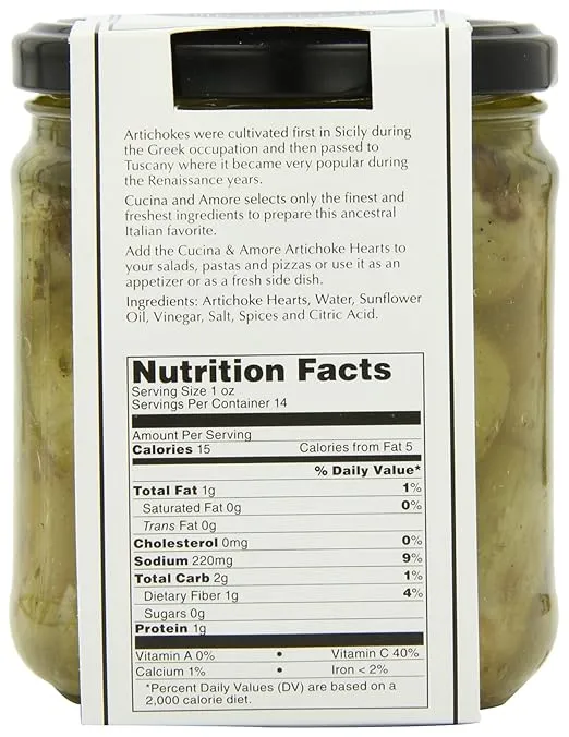 Cucina and Amore Grilled Marinated Whole Artichokes, 14.5 Ounce (Pack of 6)