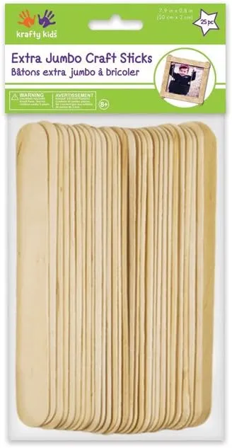 Multicraft Imports Extra Jumbo Craft Sticks-Natural 7.9 inch x 0.8 inch 25/Pk