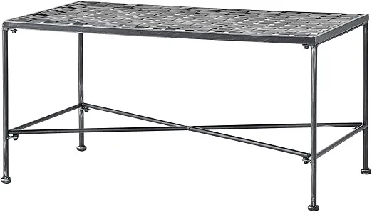 Christopher Knight Home Petra Iron Coffee Table, Black Brush Silver
