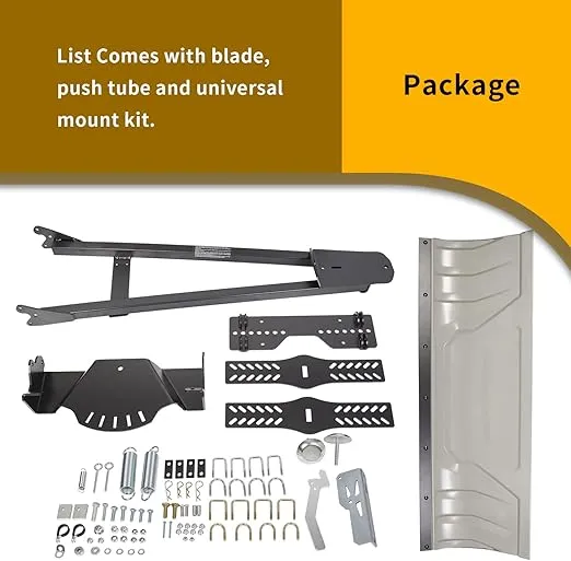 KUAFU Snow Plow Blade Universal Kit Steel Adjustable 48" Complete Universal Kit Package Compatible with ATV Honda Kawasaki Polaris Aeon Crossland Arctic-Cat Alterra (You Will get 2 Packages)