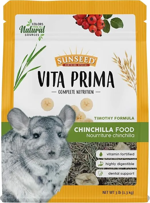 Sunseed Vita Prima Complete Nutrition Chinchilla Food, 3 LBS