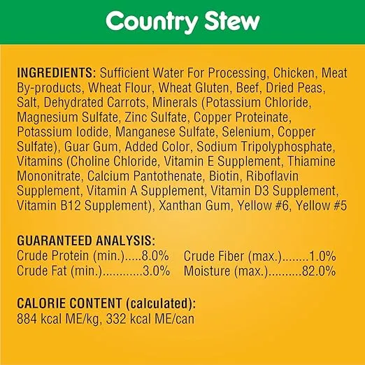PEDIGREE CHOICE CUTS IN GRAVY Adult Canned Soft Wet Dog Food Variety Pack, with Beef and Country Stew, 13.2 oz. Cans (Pack of 12)