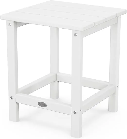 POLYWOOD ECT18WH Long Island 18" Side Table, White