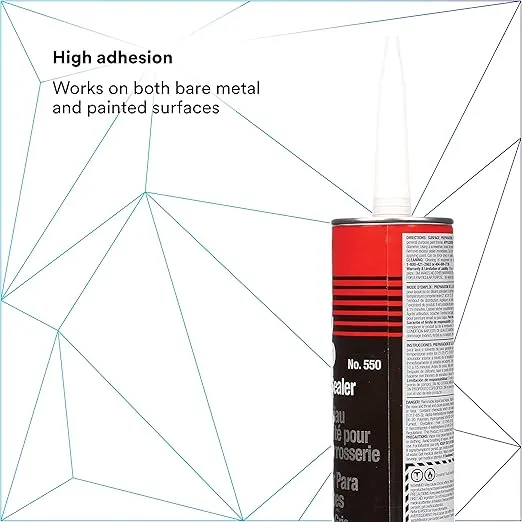 3M Dynatron Auto Seam Sealer Caulk, 550, Grey Color, Permanently Elastic, Fast-Skinning, Non-Staining, Non-Sagging, 12 oz