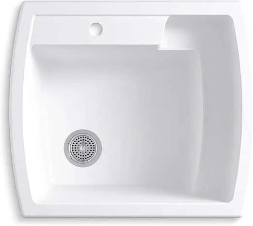 STERLING, a KOHLER Company 995-0 Latitude 25-inch by 22-inch Top-mount Single Bowl Vikrell Utility Sink, White