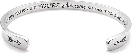 Dczosily Inspirational Cuff Bracelets for Women Stainless Steel Jewelry Bracelets Motivational Bangles Personalized Gifts for Best Friends