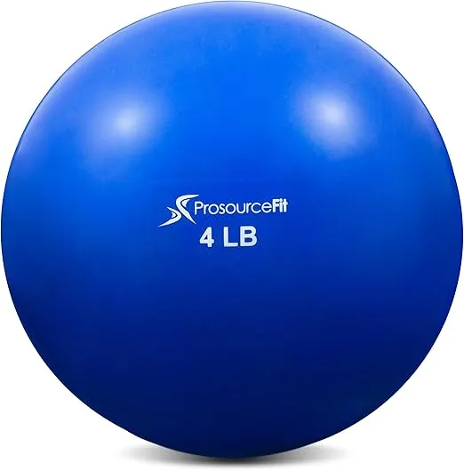 ProsourceFit Weighted Toning Exercise Balls for Pilates, Yoga, Strength Training and Physical Therapy, 2 lb to 8 lb, Color Coded