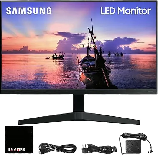Samsung 27-Inch T35F Series FHD 16:9 1080p Computer Monitor, 75Hz, IPS Panel, HDMI, VGA (D-Sub), 3-Sided Border-Less, FreeSync, LF27T350FHNXZA
