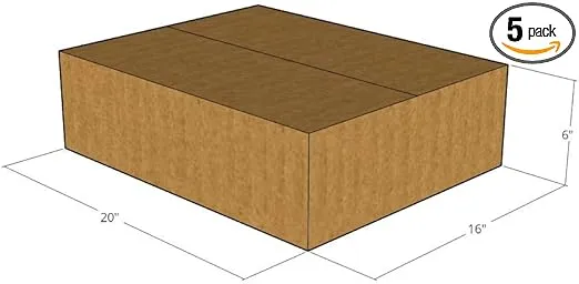 20" x 16" x 6" Corrugated Boxes 32 ECT (Pack of 5-20x16x6) | Quality moving boxes. Great for shipping boxes for Business, office or home.