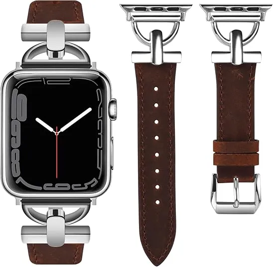 Wearlizer Leather Band Compatible with Apple Watch Bands Women 41mm 40mm 38mm 49mm 46mm 45mm 44mm 42mm, Fancy Dressy Strap for iWatch Series 10 9 8 Ultra SE 7 6 5 4 3 2 1