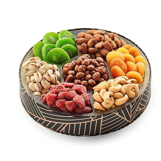 Dried Fruit and Nuts Gift Basket | Premium Round Gift Tin for Special Occasions - Birthday, Anniversary, Corporate Party. For Men & Women by Oh Nuts