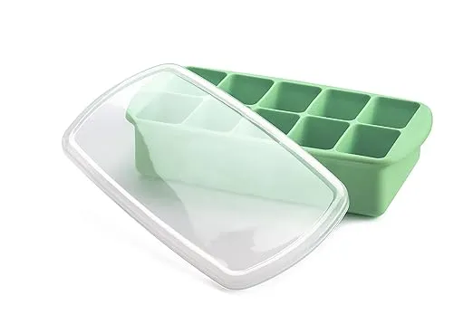 melii Silicone Baby Food Freezer Tray with Lid – Versatile 10-Cup 2oz Portion Tray for Freezing Breastmilk, Homemade Baby Food, Sauces, Smoothies and Snacks – Microwave, Freezer, and Dishwasher Safe