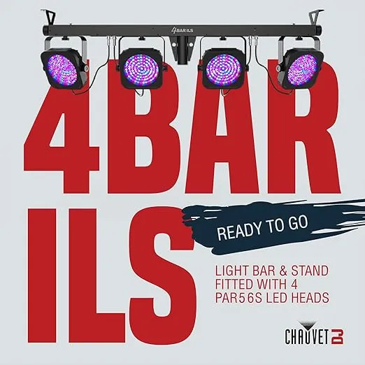 CHAUVET DJ 4 Bar LED Wash Light System w/Foot Switch & Carrying Case