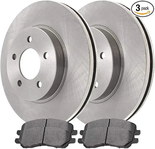 AutoShack Front Brake Kit Rotors and Ceramic Pads Pair of 2 Driver and Passenger Side Replacement for Mitsubishi Lancer Outlander Eclipse Jeep Patriot Compass Dodge Caliber FWD RSCD63040-63040-866-2-4
