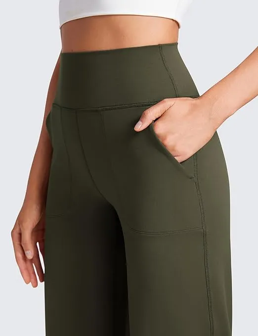 CRZ YOGA Womens Butterluxe High Waist Wide Leg Pants with Pockets 31" - Buttery Soft Comfy Casual Yoga Lounge Pants