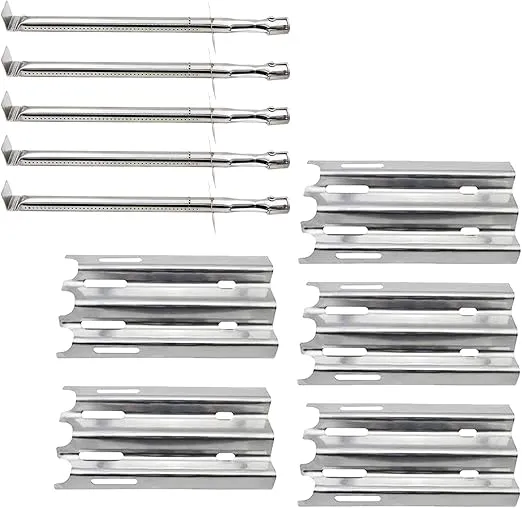 Hisencn Repair kit Replacement for Vermont Castings CF9030, CF9030lp, CF9050, CF9080, VM400, VC30, VC500 and Others Gas Grill, Stainless Steel Burner and Heat Plate Tent Sheild 5pack