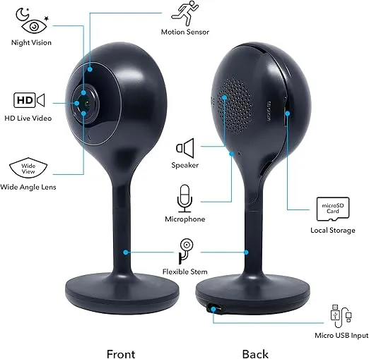 Geeni Look 1080p HD Smart Indoor Security Camera – Motion Detection, Night Vision, Two-Way Audio, Real-Time Alerts, Compatible with Alexa & Google Assistant