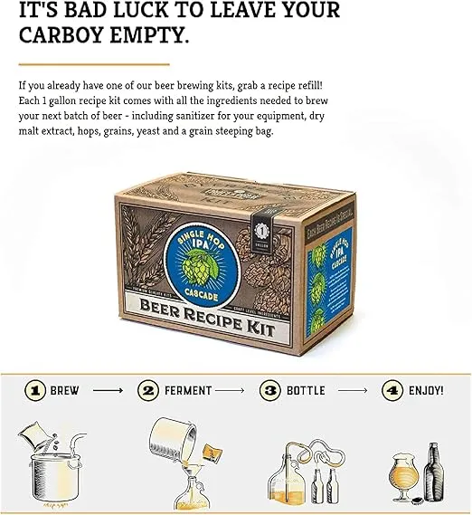 Craft A Brew Recipe Kit - Single Hop IPA Refill - 1 Gallon - Ingredients for Home Brewing Beer