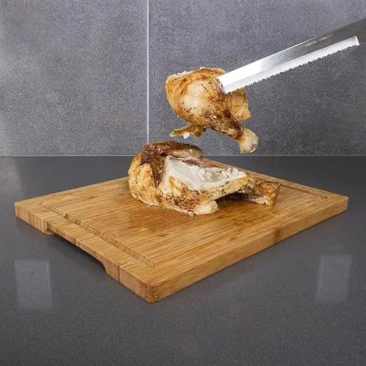 Carving Bread Knife – 8” Ultra Sharp Surgical Stainless Steel Serrated All Purpose Kitchen Knife – Never Needs Sharpening - As Seen on TV and Live Demonstration