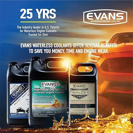 EVANS Coolant EC53001-EC42001 High Performance Waterless Coolant and Prep Fluid Combo Pack, 2 Gallon