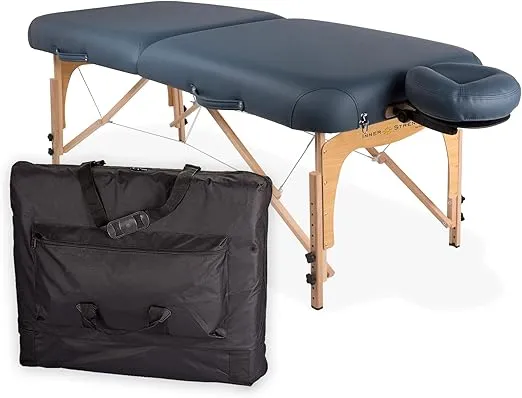 INNER STRENGTH Portable Massage Table Package E2 - Full Reiki Massage Table Incl. Deluxe Adjustable Face Cradle, Pillow & Carry Case (30"x73")