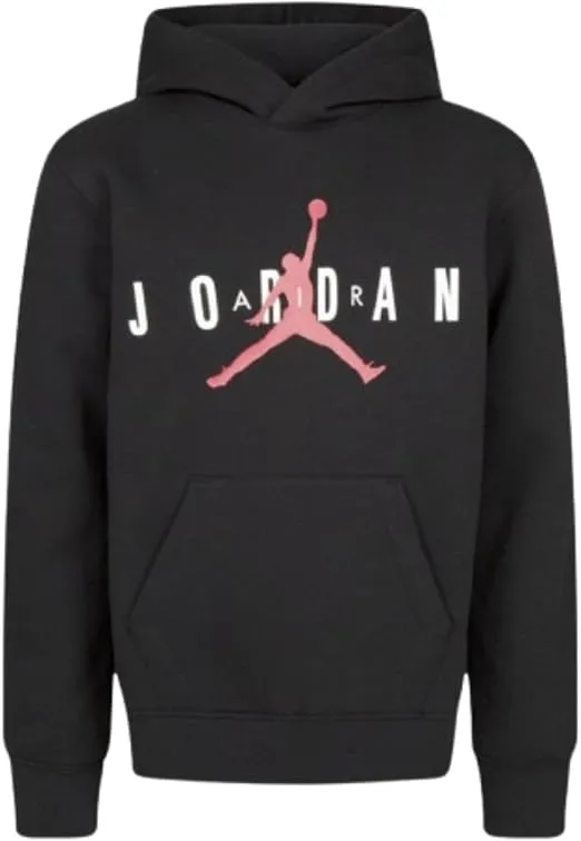 Jordan Air Jumpman Big Boys' Fleece Hoodie - Premium Warmth, Moisture-Wicking, Iconic Style - Black, Medium