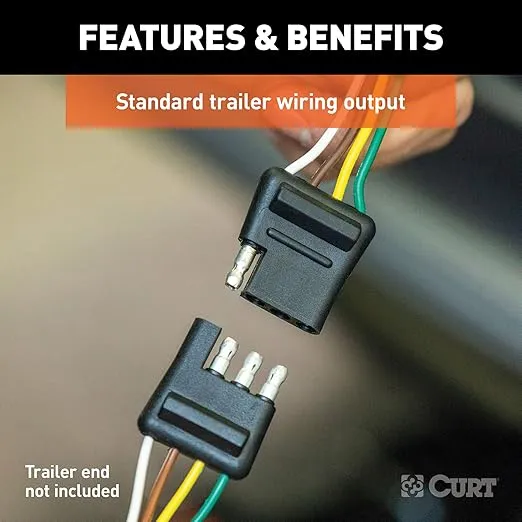 Curt Manufacturing 56133 Vehicle-Side Custom 4-Pin Trailer Wiring Harness,Fits Select Dodge Durango ,Black