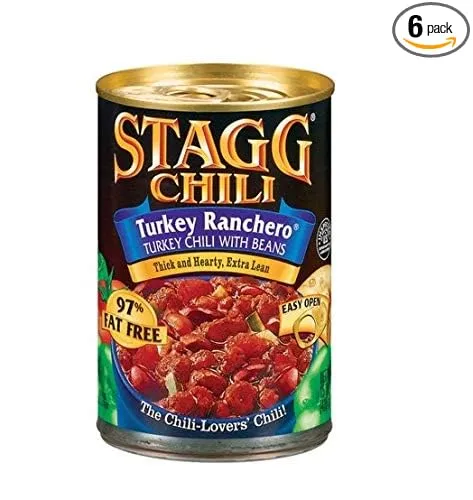 Stagg, Turkey Ranchero Chili with Beans, 15oz Can (Pack of 6)