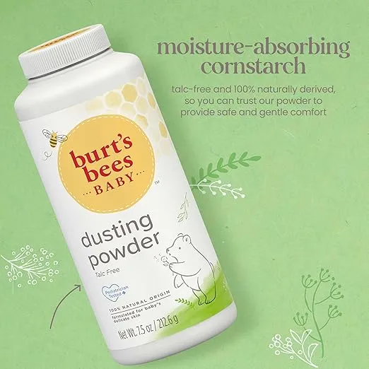 Burt's Bees Stocking Stuffers, Baby Dusting Powder, 100% Natural Origin, Talc-Free, Pediatrician Tested, 7.5 Ounces, Pack May Very