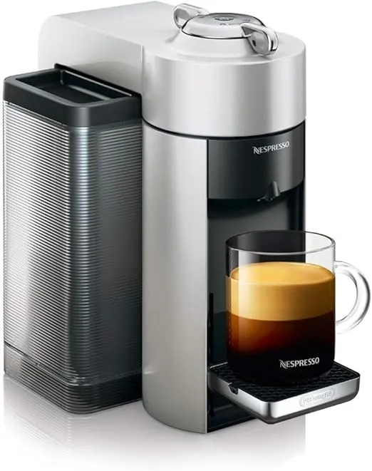 Nespresso Vertuo Coffee and Espresso Machine by De'Longhi, 1597 milliliters, Silver