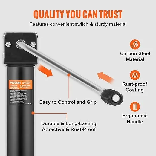 VEVOR 5000 lbs A-Frame Trailer Jack, 15" Vertical Travel, Adjustable Drop Leg, for Horse Trailer, Utility Trailer, Yacht Trailer