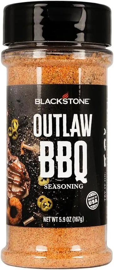 Blackstone 4160 Outlaw BBQ Powder for Beef, Poulty, Pork, Chicken, Fries, Steaks Tasty Spices with Sweetness and Citrus, All-Purpose Cooking Grilling Barbecue Seasoning, 5.9 Oz, Multicolored