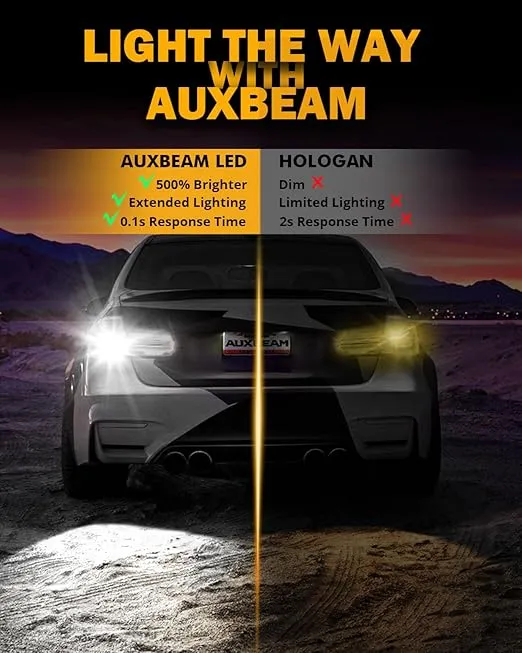 Auxbeam Upgraded 3156 Reverse Lights, 44W 6000LM 500% Extremely Bright 3155 3456 Light for Backup Reverse Tail Parking Lights, Pack of 2