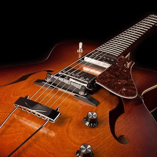Godin 6 String Electric Guitars, Right Hand, Cognac Burst, Hollow-Body (050932)