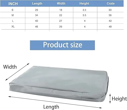 Dog Bed Cover,Replacement Cover for Dog Beds for Small Medium Large Dogs, Waterproof Protective Cover for Dog Crate Pad Mat Bed,Elastic Removable Dog Bed Covers for Pet Bed,Pet Supplies (S)