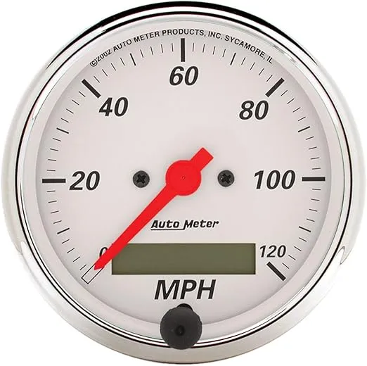 Auto Meter 1388 Arctic White Electric Programmable Speedometer