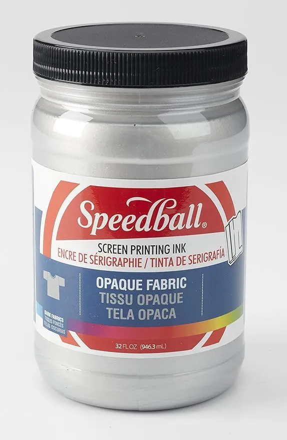 Speedball Opaque Fabric Screen Printing Ink, 32-Ounce, Silver