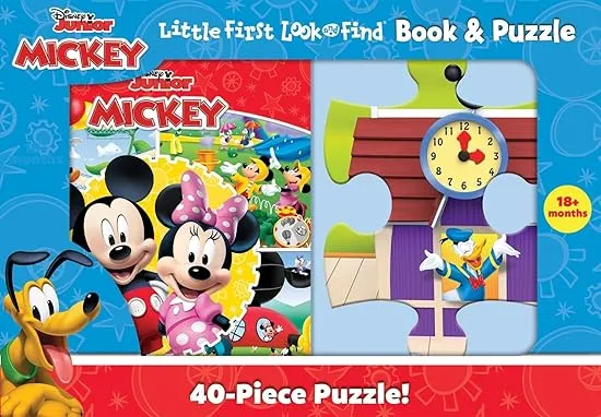 Disney Junior Mickey Mouse - Little First Look and Find Activity Book and Puzzle Set - PI Kids