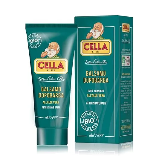 CELLA MILANO, Organic Aftershave Balm with Aloe Vera, Soothes & Moisturizes, 100 ml, Made in Italy