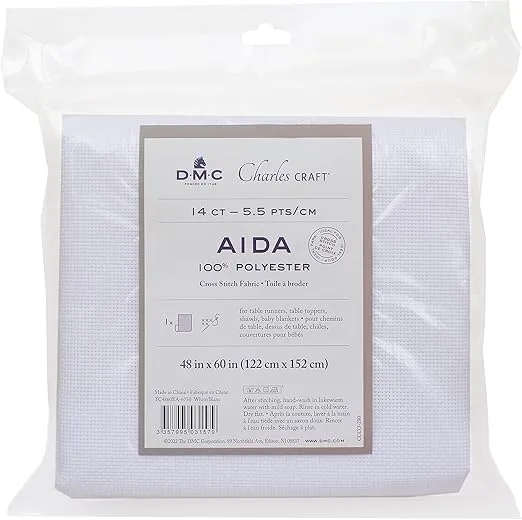 DMC Charles Craft Polyester Aida XL Fabric 14ct 48"x60" (White)