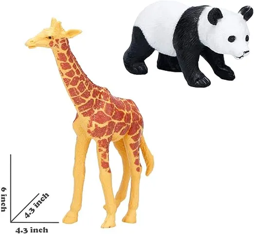 24PCS Jumbo Safari Animals Figures, Realistic Large Wild Zoo Animals Figurines, Plastic Jungle Animals Toys Set with Tiger, Lion, Elephant, Giraffe Eduactional Toys Playset for Kids Toddler Party