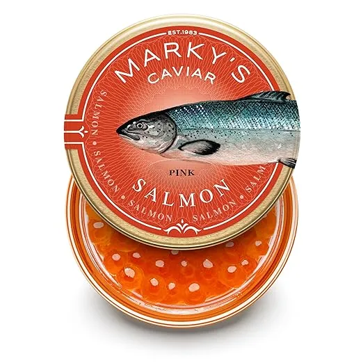 MARKY'S American Pink Salmon Roe Caviar Wild Caught – 1 oz / 28 g - GUARANTEED OVERNIGHT