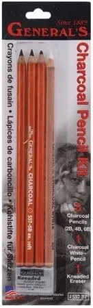 General Pencil 138504 Charcoal Pencil Kit-5 Pieces
