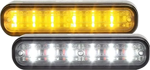 Whelen, ION, Duo, Hood, Grille & Universal Mount, Linear-LED Light Head with Scan-Lock Flash Patterns, Amber/White, Part# I2F